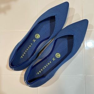 💙💙 RARE / NWOT ROTHY’S X POPSUGAR BLUE POINT FLAT SHOES